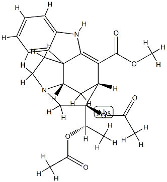 (19S)-2,16-Didehydro-19,20-diacetoxycuran-17-oic acid methyl ester Structure