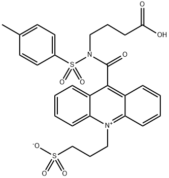 3-[9-(((3-(carboxypropyl)[4-Methxylphenyl]sulfonyl)aMine)carboxyl]-10-acridiniuMyl)-1-propanesulfonate inner salt 구조식 이미지