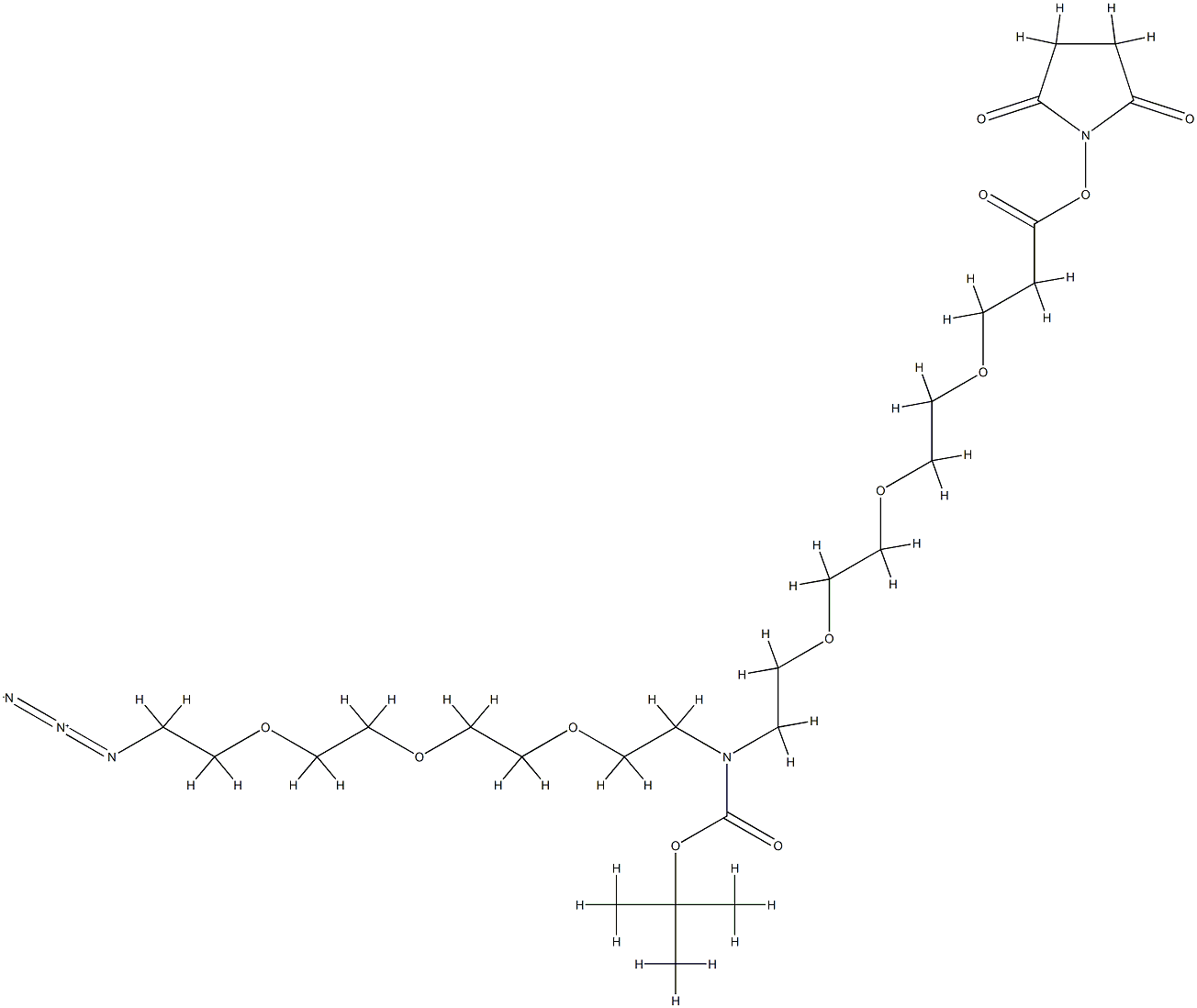 N-(Azido-PEG3)-N-Boc-PEG3-NHS ester Structure