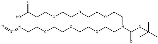 N-(Azido-PEG3)-N-Boc-PEG3-acid 구조식 이미지
