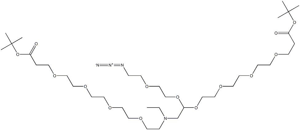 N-(Azido-PEG2)-N-bis(PEG4-t-butyl ester) Structure