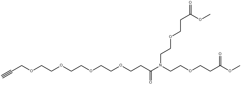 N-(Propargyl-PEG4-carbonyl)-N-bis(PEG1-methyl ester) Structure