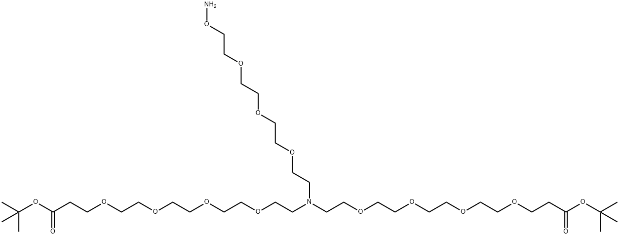 N-(Aminooxy-PEG3)-N-bis(PEG4-t-butyl ester) Structure