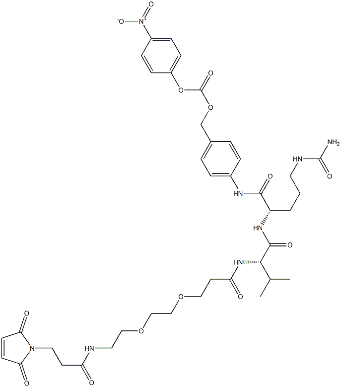 Mal-amido-PEG2-Val-Cit-PAB-PNP Structure