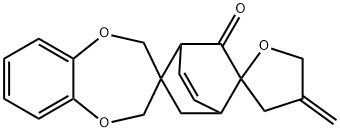 4''-Methylene-7',8'-didehydro-4'',5''-dihydrodispiro[2H-1,5-benzodioxepin-3(4H),2'-bicyclo[2.2.2]octane-5',2''(3''H)-furan]-6'-one Structure