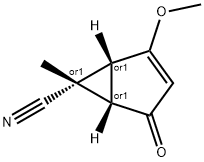 Bicyclo[3.1.0]hex-2-ene-6-carbonitrile, 2-methoxy-6-methyl-4-oxo-, (1R,5S,6R)-rel- (9CI) 구조식 이미지