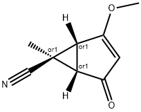 Bicyclo[3.1.0]hex-2-ene-6-carbonitrile, 2-methoxy-6-methyl-4-oxo-, (1R,5S,6S)-rel- (9CI) 구조식 이미지