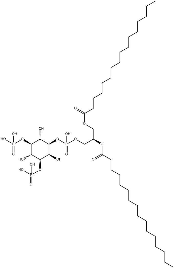 D-미오-이노시톨,1-(2R)-2,3-비스(1-옥소헥사데실)옥시프로필수소인산3,5-비스(이수소포스페이트) 구조식 이미지