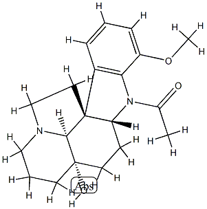 1-Acetyl-5-hydroxy-17-methoxy-20,21-dinoraspidospermidine Structure