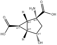 Bicyclo[3.1.0]hexane-2,6-dicarboxylic acid, 2-amino-4-hydroxy-, (1R,2R,4S,5S,6S)-rel- (9CI) 구조식 이미지