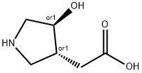 3-피롤리딘아세트산,4-하이드록시-,(3R,4S)-rel-(9CI) 구조식 이미지