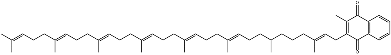 2-Methyl-3-[(2E,10E,14E,18E,22E,26E)-3,7,11,15,19,23,27,31-octamethyl-2,10,14,18,22,26,30-dotriacontaheptenyl]-1,4-naphthoquinone 구조식 이미지