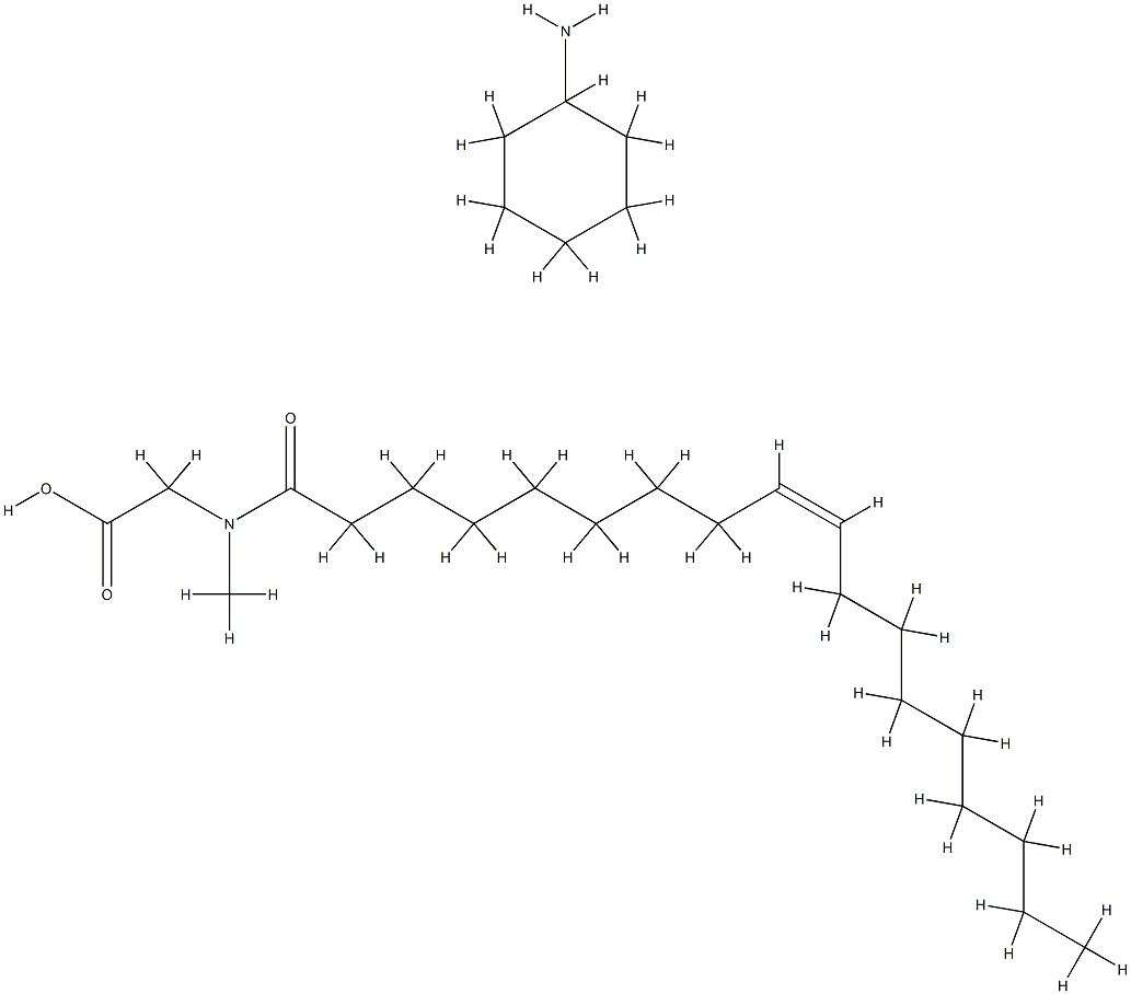 (Z)-N-methyl-N-(1-oxo-9-octadecenyl)glycine, compound with cyclohexylamine (1:1) Structure