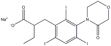 α-에틸-3-(3-옥소모르폴리노)-2,4,6-트리요오드히드로신남산나트륨염 구조식 이미지