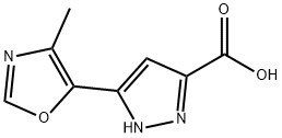 3-(4-Methyloxazol-5-yl)-1H-pyrazole-5-carboxylic acid 구조식 이미지