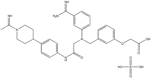 Acetic acid, 2-[3-[[[3-(aMinoiMinoMethyl)phenyl][2-[[4-[1-(1-iMinoethyl)-4-piperidinyl]phenyl]aMino]-2-oxoethyl]aMino]Methyl]phenoxy]-, sulfate (1:1) 구조식 이미지