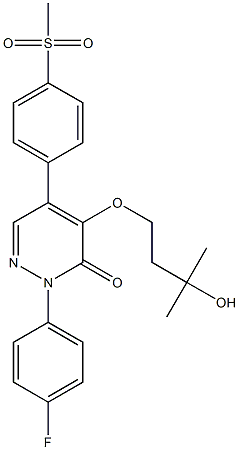 2-(4-FLUORFENYL)-4-(3-HYDROXY-3-METHYLBUTOXY)-5-(4-MESYLFENYL)PYRIDAZINE-3(2H)-ON Structure