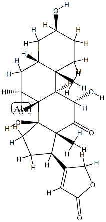 7β,8-Epoxy-3β,11α,14-trihydroxy-12-oxo-5β-card-20(22)-enolide 구조식 이미지