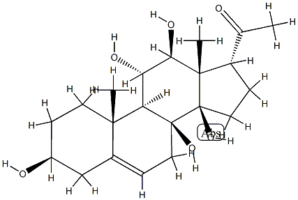 (17R)-3β,8β,11α,12β,14β-Pentahydroxypregna-5-ene-20-one 구조식 이미지