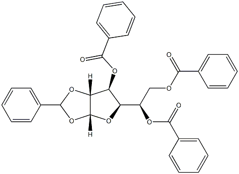 1-O,2-O-Benzylidene-α-D-glucofuranose tribenzoate Structure