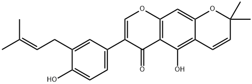 5-Hydroxy-7-[4-hydroxy-3-(3-methyl-2-butenyl)phenyl]-2,2-dimethyl-2H,6H-benzo[1,2-b:5,4-b']dipyran-6-one 구조식 이미지