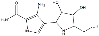 1H-Pyrrole-2-carboxamide, 3-amino-4-(2S,3S,4R,5R)-3,4-dihydroxy-5-(hydroxymethyl)-2-pyrrolidinyl- 구조식 이미지