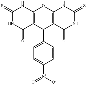 2,8-dimercapto-5-(4-nitrophenyl)-5H-pyrano[2,3-d:6,5-d']dipyrimidine-4,6-diol 구조식 이미지