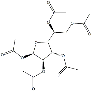 1-O,2-O,3-O,5-O,6-O-Pentaacetyl-α-D-galactofuranose 구조식 이미지