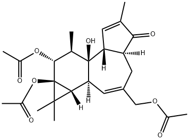 (1aR)-3-(Acetyloxymethyl)-9β,9aα-bis(acetyloxy)-1,1aα,1bβ,4,4aβ,7aα,7b,8,9,9a-decahydro-7bα-hydroxy-1,1,6,8α-tetramethyl-5H-cyclopropa[3,4]benz[1,2-e]azulen-5-one 구조식 이미지