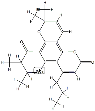 10,11-Dihydro-2,2,10,11-tetramethyl-8-propyl-2H,6H,12H-benzo[1,2-b:3,4-b':5,6-b'']tripyran-6,12-dione Structure