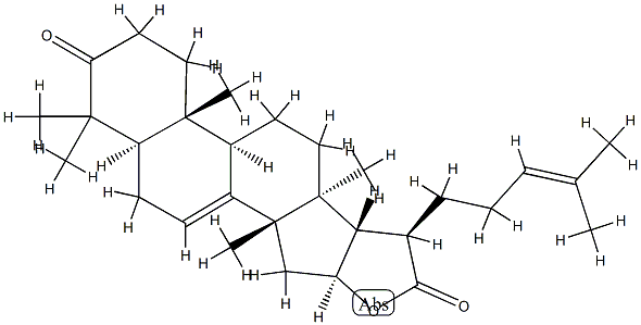 (13S,14S,17S)-16β-Hydroxy-3-oxolanosta-7,24-diene-21-oic acid γ-lactone 구조식 이미지
