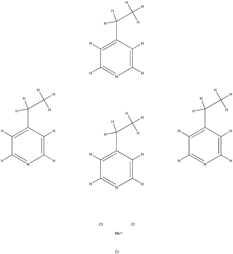 trans-rhodium dichlorotetrakis(4-ethylpyridine)chloride Structure