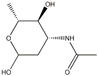 3-(아세틸아미노)-2,3,6-트리데옥시-D-아라비노-헥소피라노스 구조식 이미지