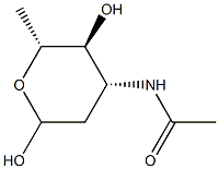 3-(Acetylamino)-2,3,6-trideoxy-D-arabino-hexopyranose Structure