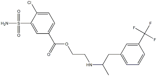 2-[[1-Methyl-2-[3-(trifluoromethyl)phenyl]ethyl]amino]ethyl=4-chloro-3-sulfamoylbenzoate 구조식 이미지