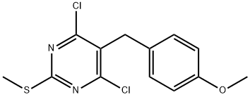 4,6-DICHLORO-5-(4-METHOXYBENZYL)-2-(METHYLTHIO)PYRIMIDINE 구조식 이미지