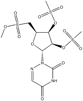 2-[2-O,3-O,5-O-Tris(methylsulfonyl)-β-D-ribofuranosyl]-1,2,4-triazine-3,5(2H,4H)-dione 구조식 이미지