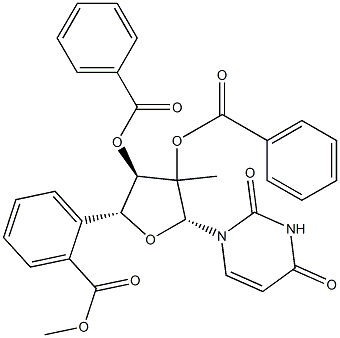 2'-C-Methyl-, 2',3',5'-tribenzoateuridine Structure