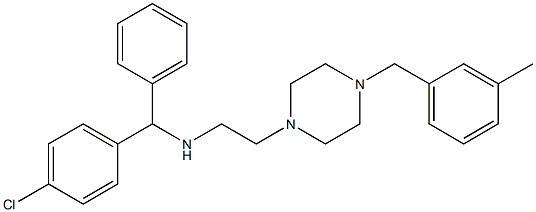 1-[2-[(p-클로로-α-페닐벤질)아미노]에틸]-4-(3-메틸페닐메틸)피페라진 구조식 이미지