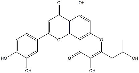 (-)-2-(3,4-Dihydroxyphenyl)-5,9-dihydroxy-8-(2-hydroxypropyl)-4H,10H-benzo[1,2-b:3,4-b']dipyran-4,10-dione 구조식 이미지