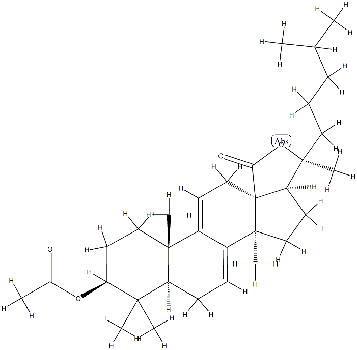 3β-(Acetyloxy)-20-hydroxy-5α-lanosta-7,9(11)-dien-18-oic acid γ-lactone 구조식 이미지