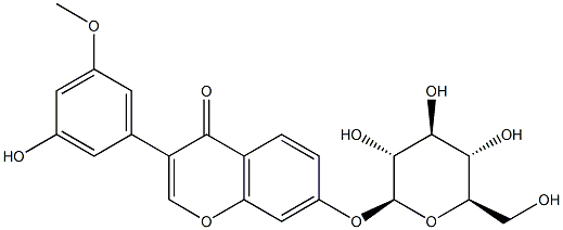 3’-methoxy-5’-hydroxyisoflavone-7-O-β-D-glucoside 구조식 이미지