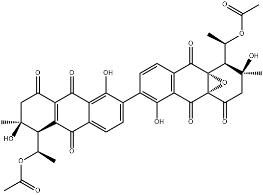 4aβ,9aβ-Epoxy-4a,9a-dihydrojulichrome Q 11,11'-diacetate Structure