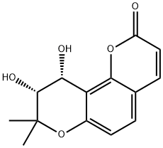 8,8-Dimethyl-9α,10α-dihydroxy-9,10-dihydro-2H,8H-benzo[1,2-b:3,4-b']dipyran-2-one Structure