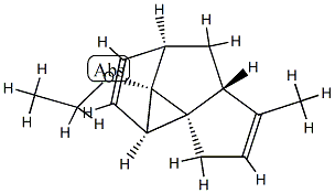 Cyclopenta[a]cyclopropa[gh]pentalene, 6c-ethoxy-2a,3,3a,6,6b,6c-hexahydro-4-methyl-, (2aR,3aR,6aS,6bR,6cS)-rel- (9CI) Structure