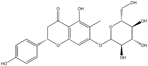 (S)-7-(β-D-Glucopyranosyloxy)-2,3-dihydro-5-hydroxy-2-(4-hydroxyphenyl)-6-methyl-4H-1-benzopyran-4-one 구조식 이미지