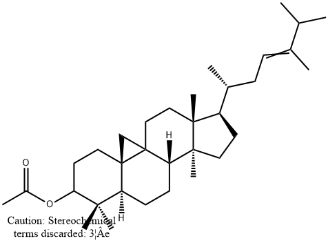 3β-Acetoxy-24-methyl-9β,19-cyclolanost-23-ene Structure