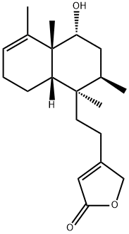 4-[2-[(1R)-1,2,3,4,4a,7,8,8aα-Octahydro-4β-hydroxy-1,2α,4aα,5-tetramethylnaphthalen-1α-yl]ethyl]furan-2(5H)-one 구조식 이미지