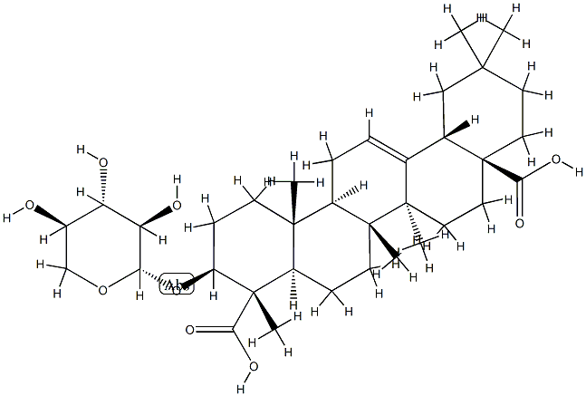 3β-(β-D-Xylopyranosyloxy)-5α-olean-12-ene-23,28-dioic acid Structure