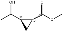 Cyclopropanecarboxylic acid, 2-(1-hydroxyethyl)-, methyl ester, (1R,2R)-rel- Structure